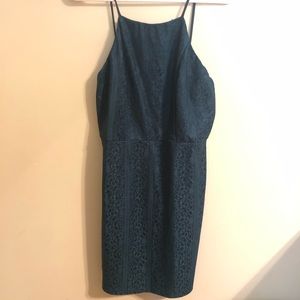 Olive green backless mini dress